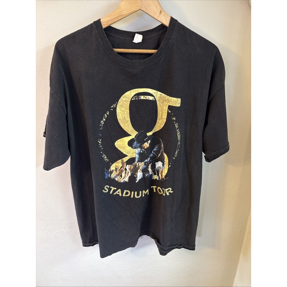 Men's 2XL Garth Brooks Stadium Tour 100% Cotton Black T-Shirt Country Music Rock